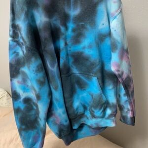 Vibrant Blue and Purple Tie-Dye Sweatshirt